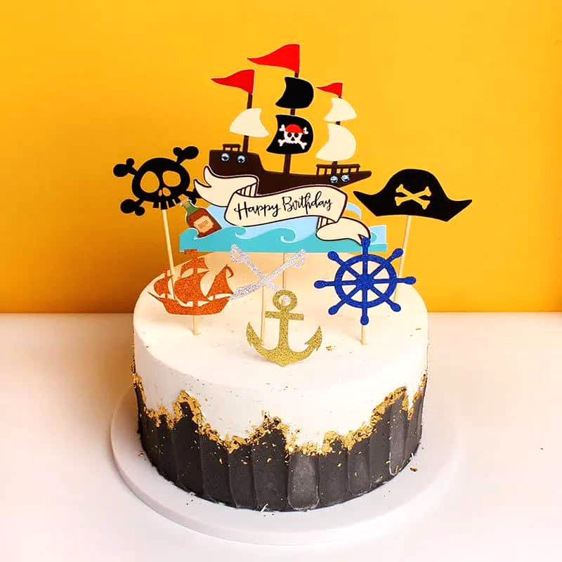 Décoration pirate pour gâteau d'anniversaire