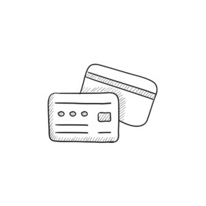 credit card sketch icon.